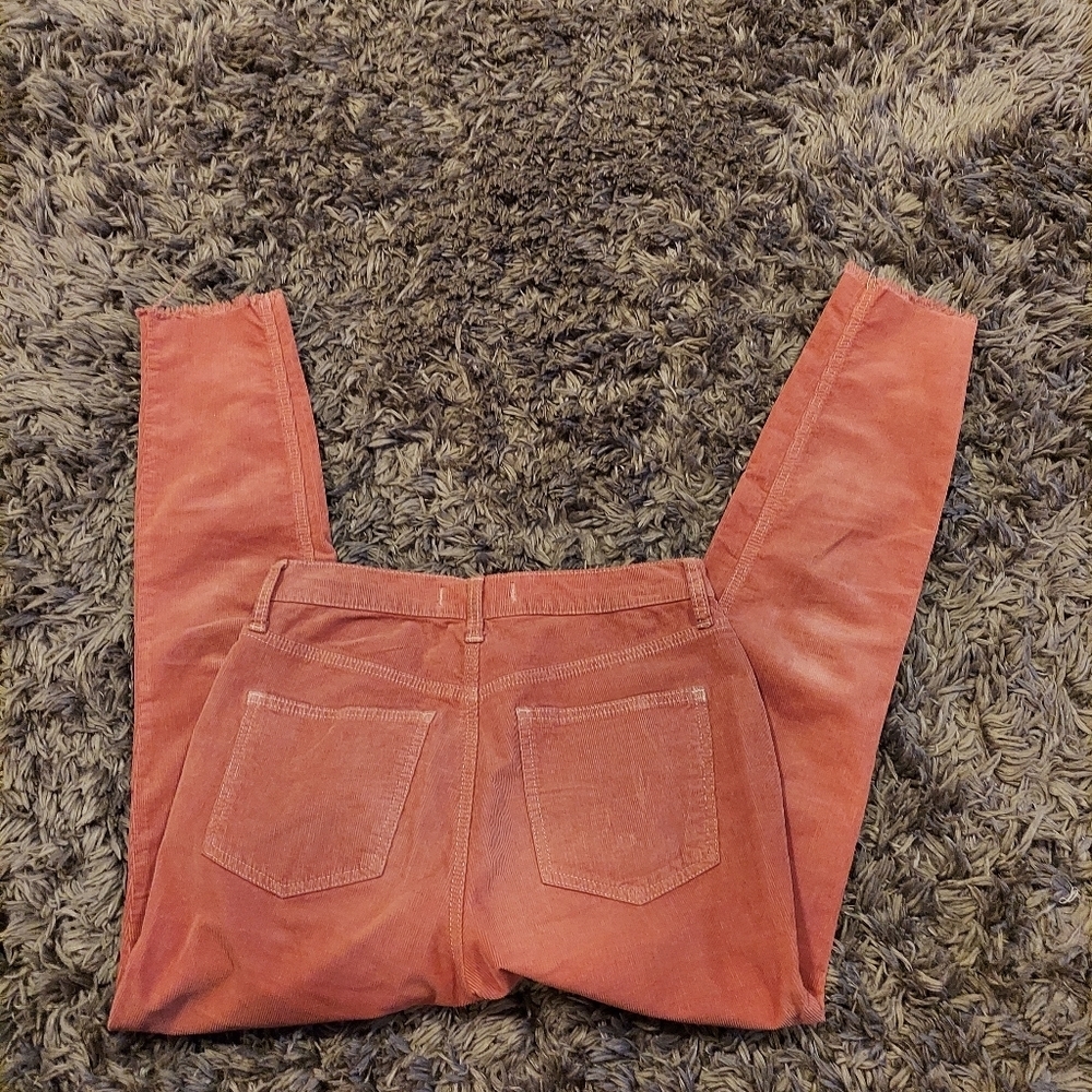 🌴FINAL SALE Free People Hi-Rise Cords Raw Hem Mauve Size 27 - Picture 6 of 9